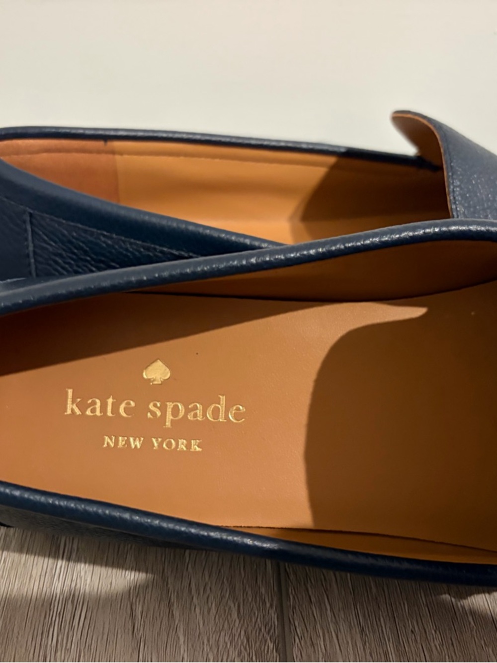 KATE SPADE BRIAR LOAFER SHOES SIZE 9 NAVY LEATHER NEW! - Picture 2 of 5